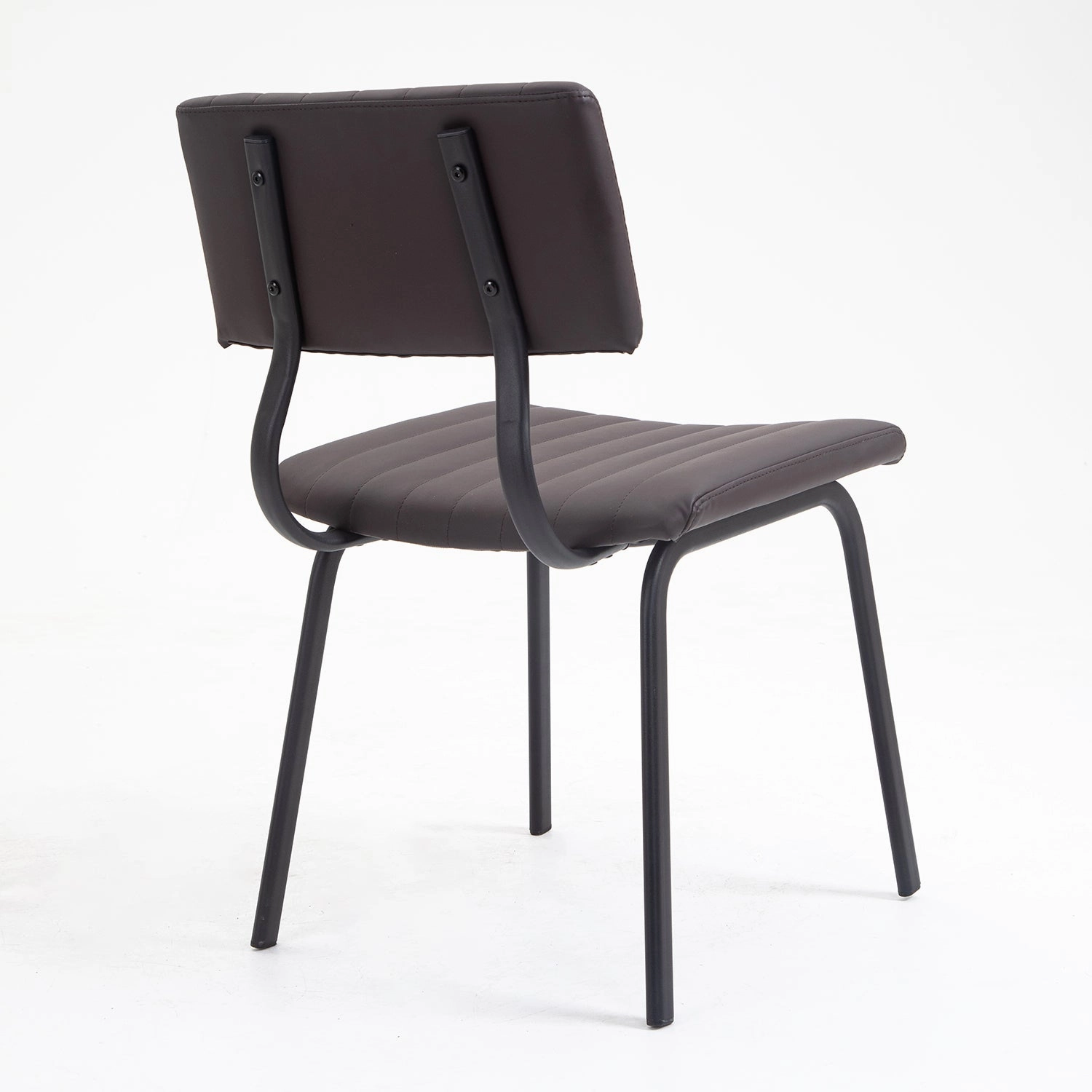 Charlecote Set of 2 Fluted Dining Chairs (Dark Brown PU)