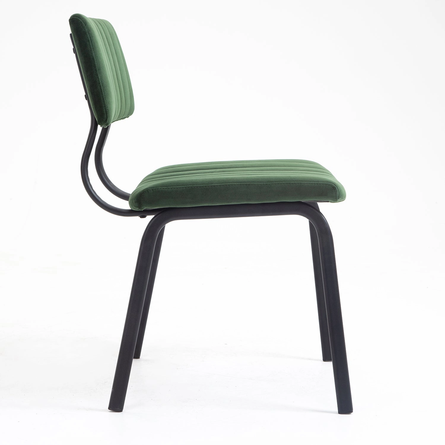Charlecote Set of 2 Fluted Dining Chairs (Dark Green Velvet)