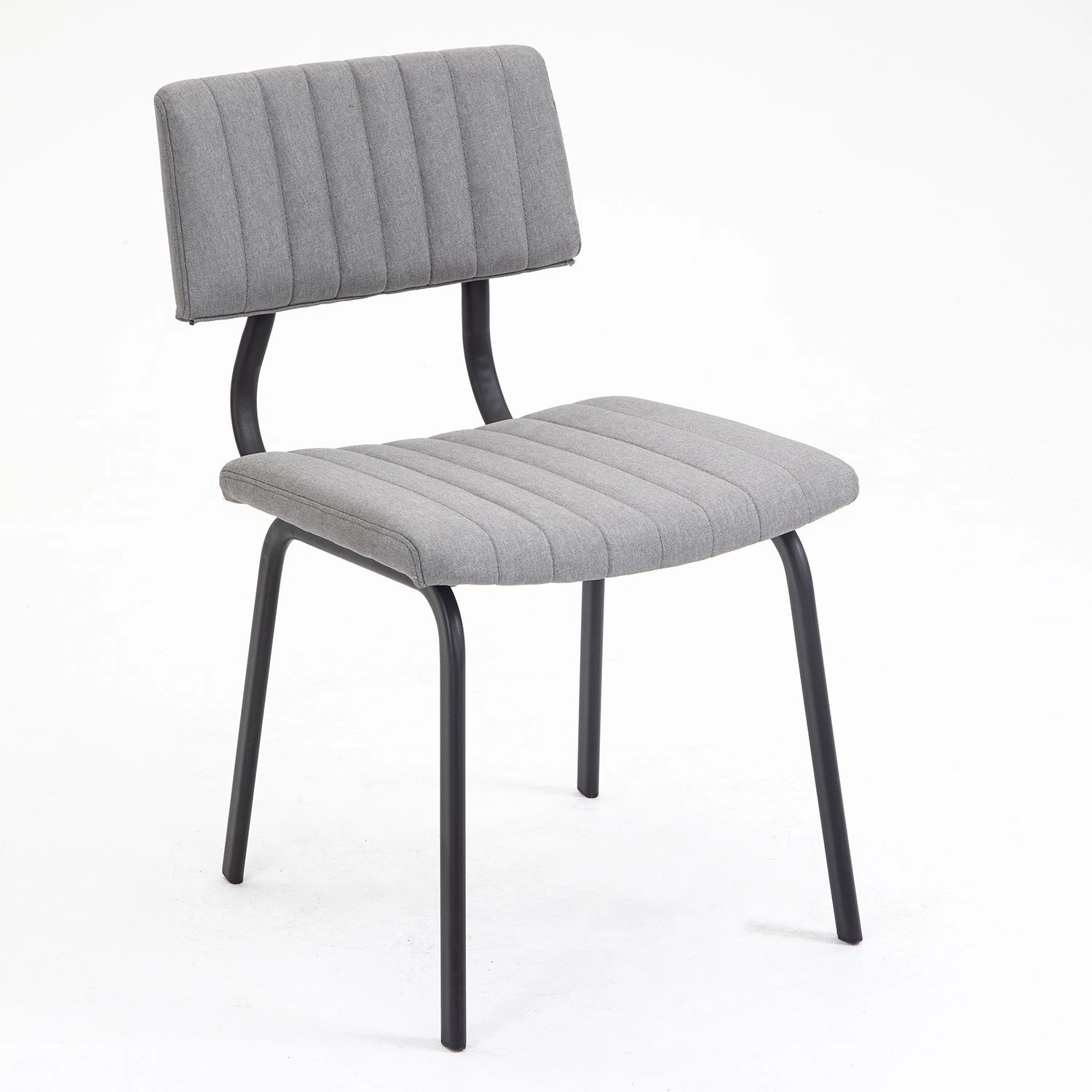 Charlecote Set of 2 Fluted Dining Chairs (Light Grey Linen)