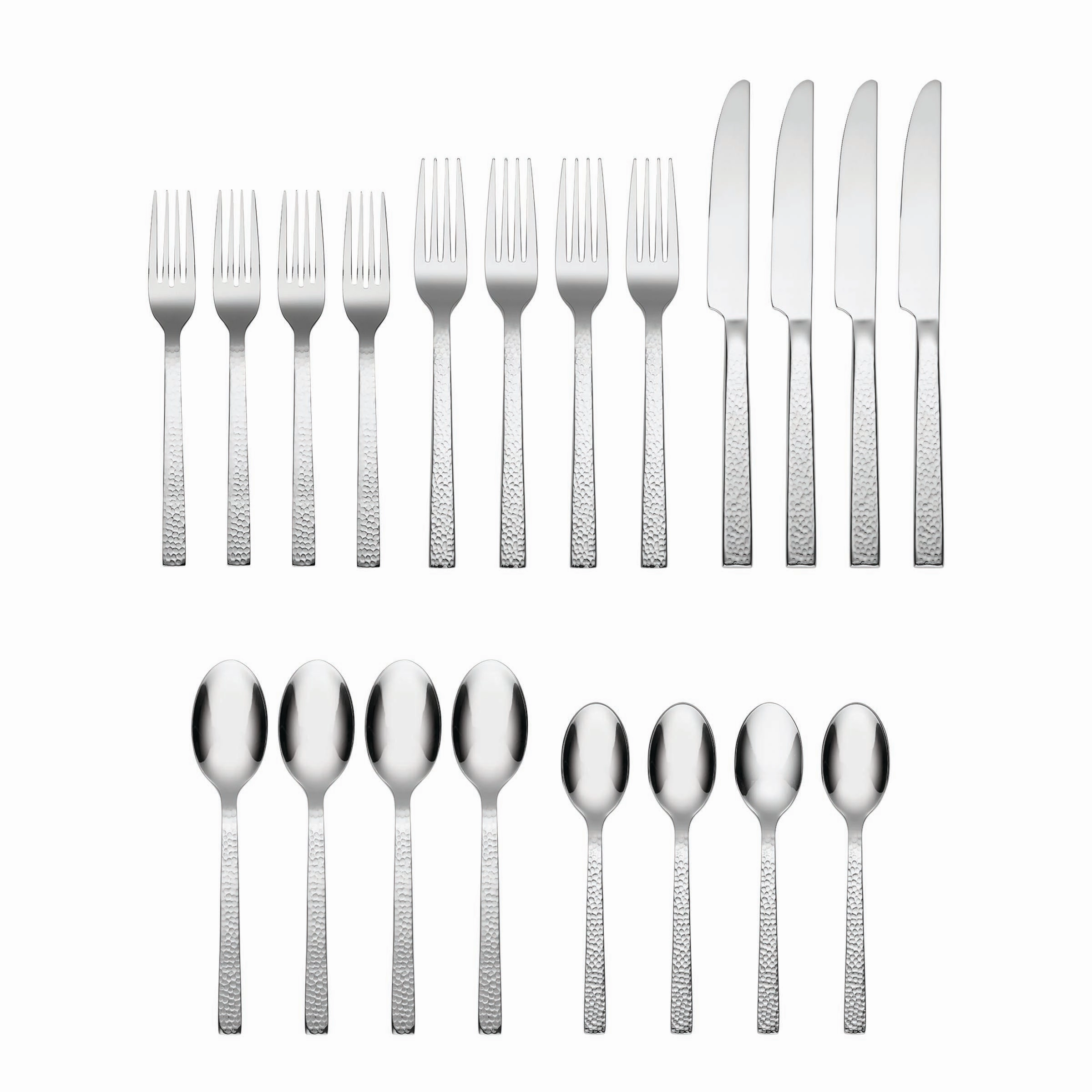 Chefs Table Hammered 20 Piece Flatware Set