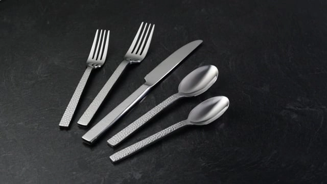 Chefs Table Hammered 45 Piece Flatware Set