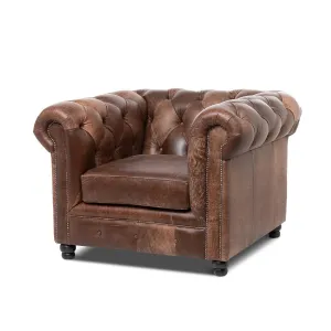 Chesterfield Distressed Leather Chair vanity mirror, wall mirror