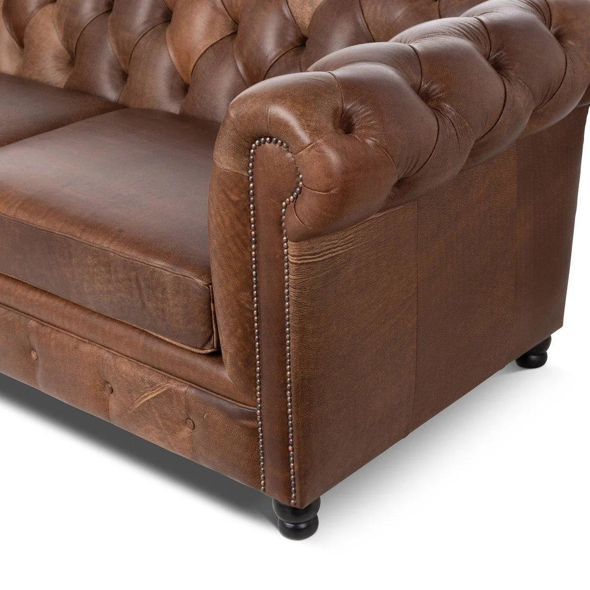 Chesterfield Distressed Leather Sofa