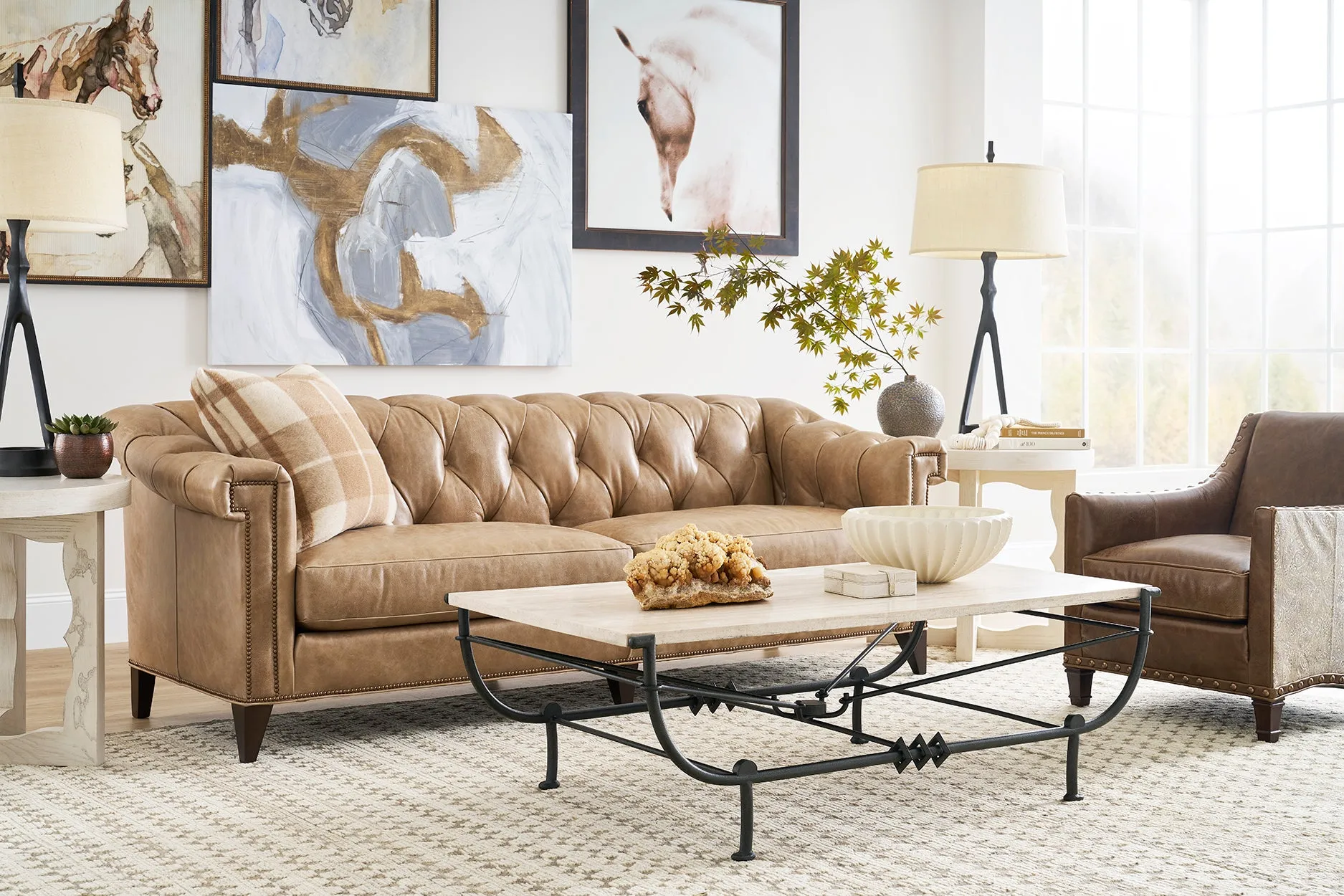 Chesterfield Sofa in Brown Leather