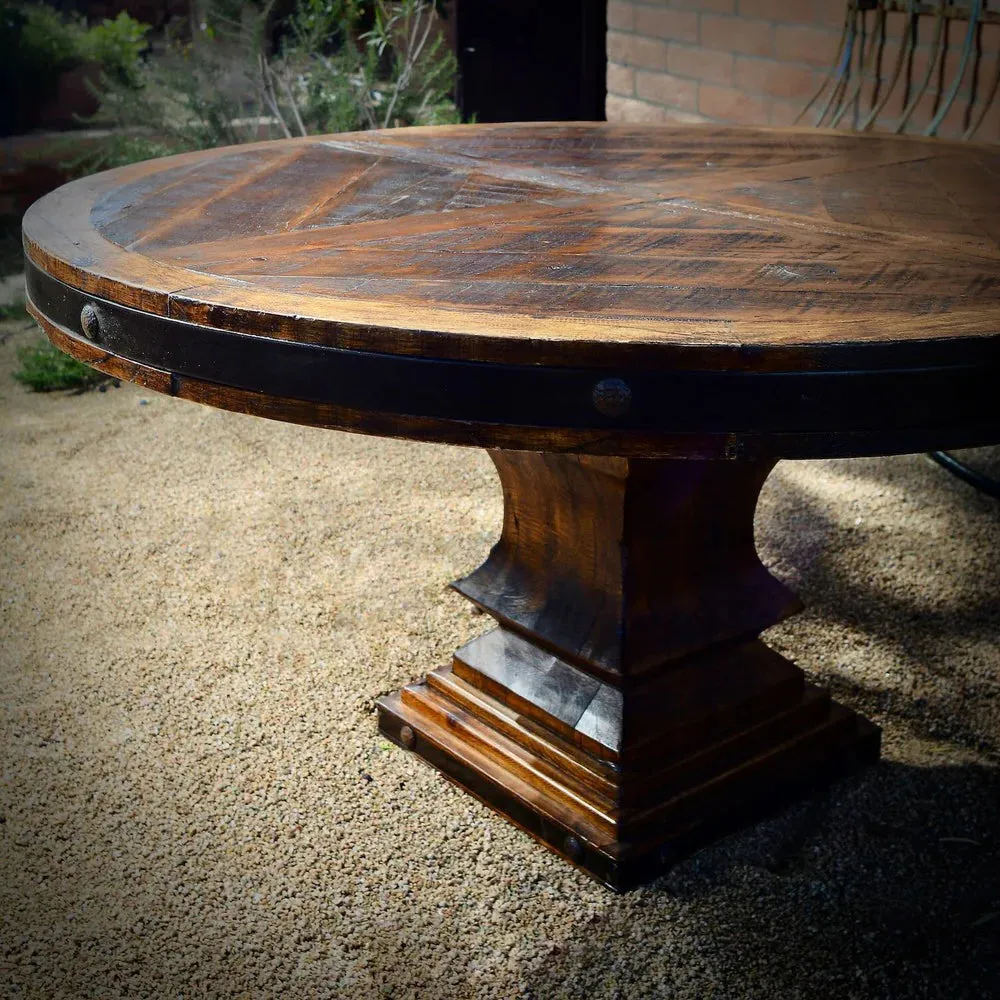 Chihuahua Pine Round Rustic Dining Table