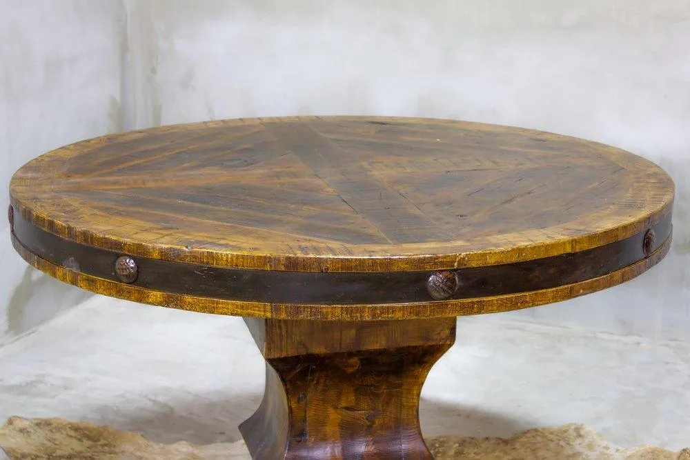 Chihuahua Pine Round Rustic Dining Table