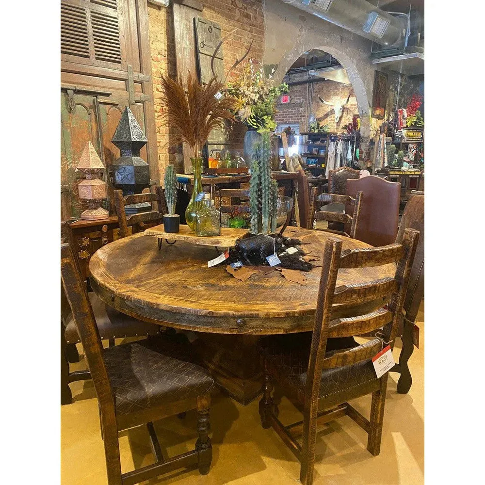 Chihuahua Pine Round Rustic Dining Table