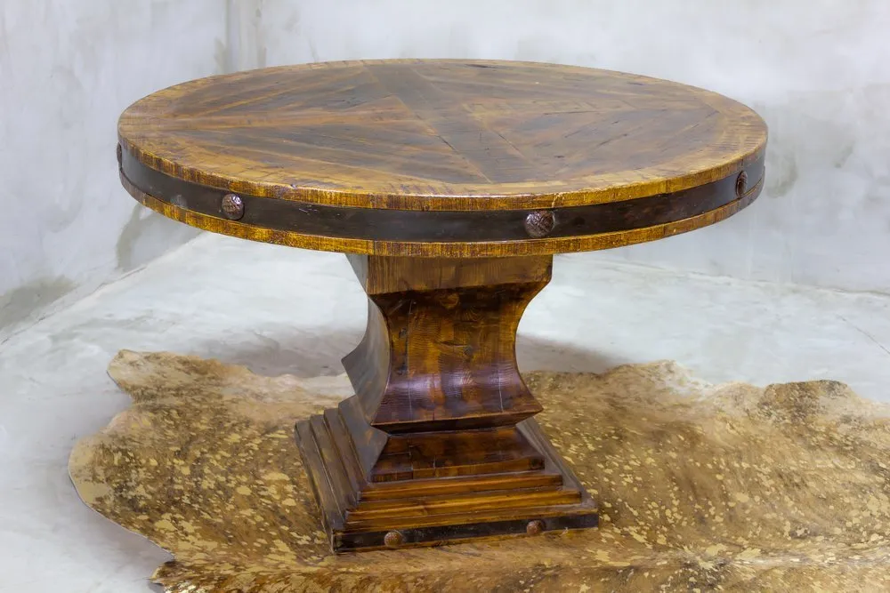 Chihuahua Pine Round Rustic Dining Table
