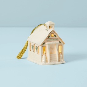 Christmas Village School Lit Ornament