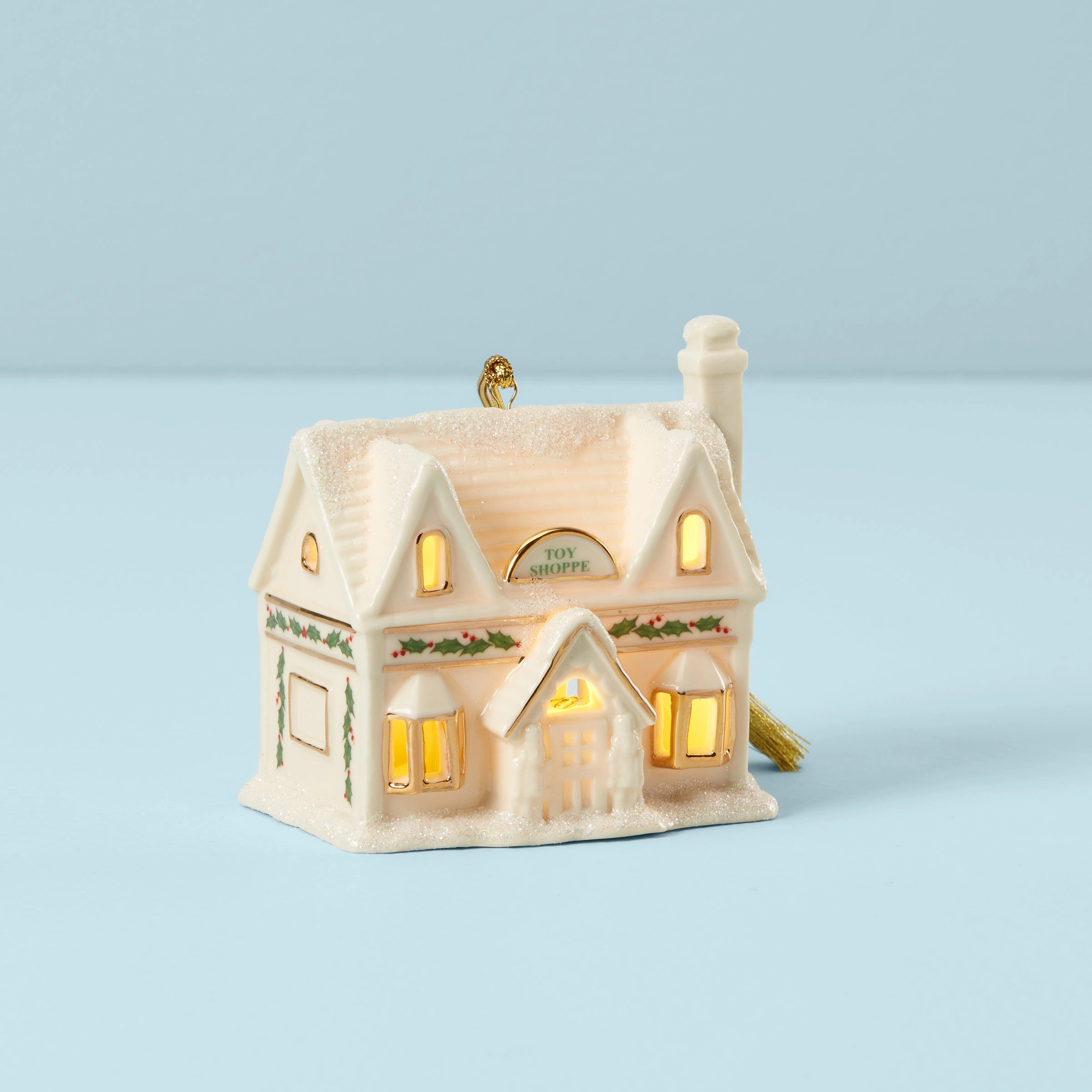 Christmas Village Toy Shop Lit Ornament