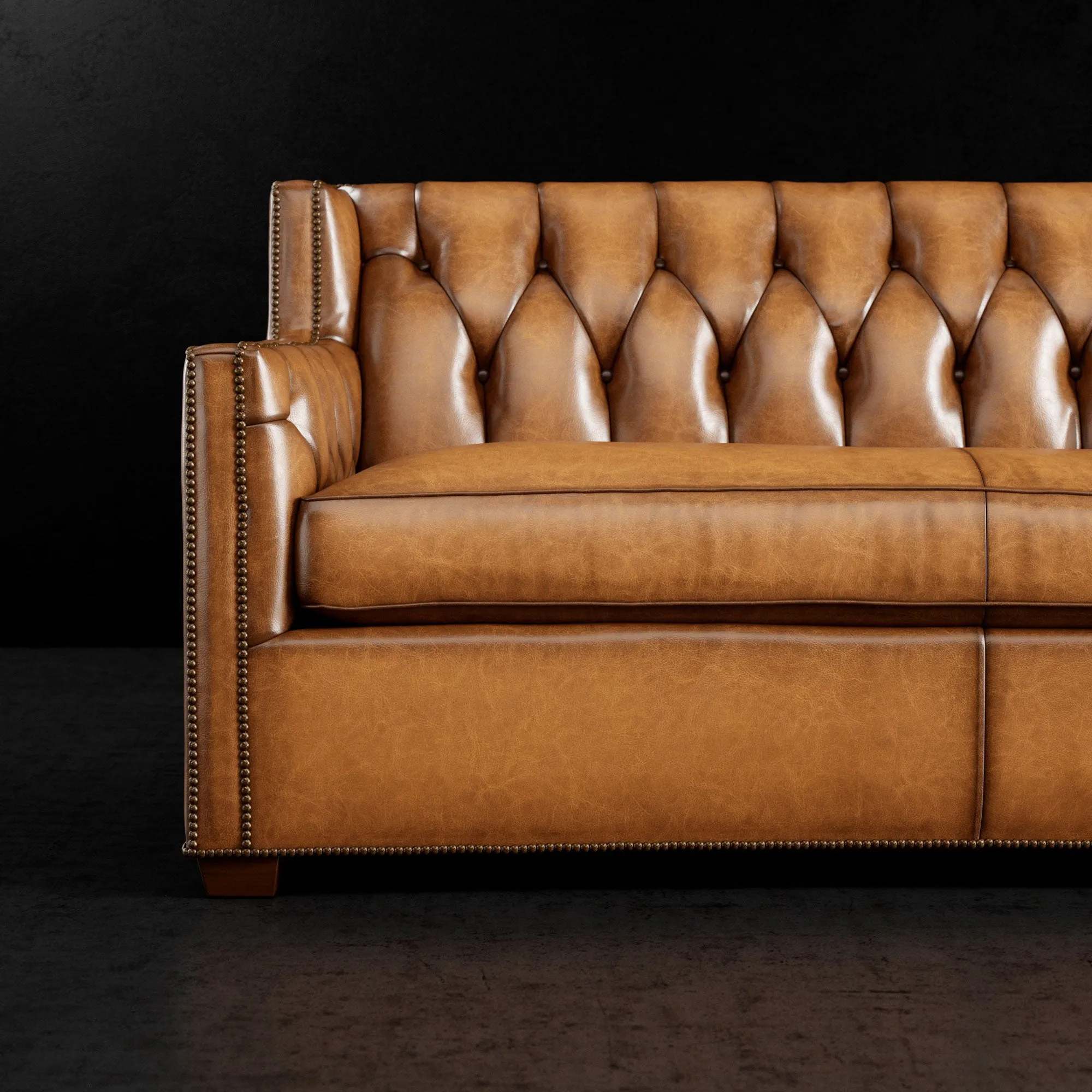 Clara Tufted Leather Loveseat