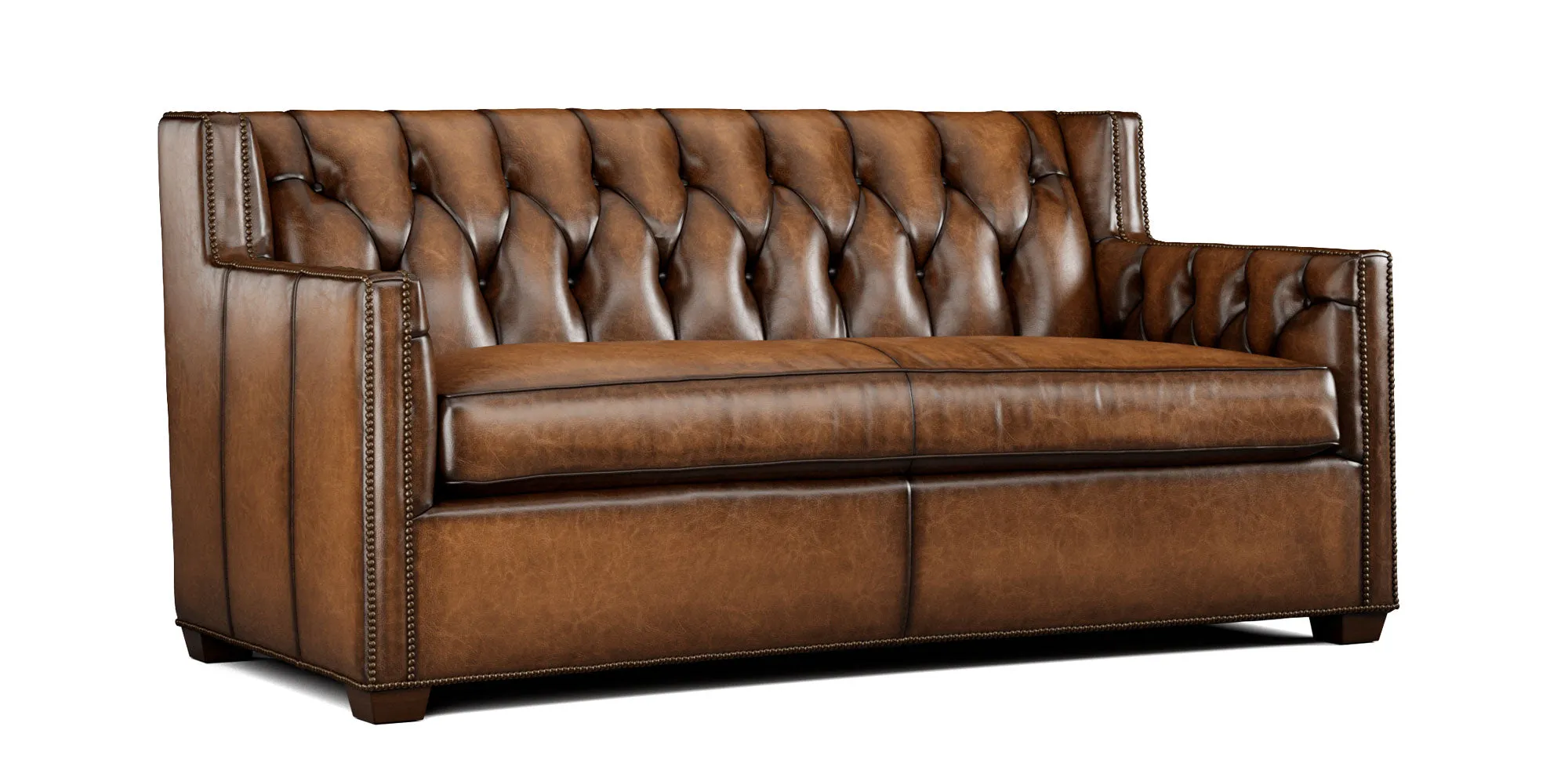 Clara Tufted Leather Loveseat