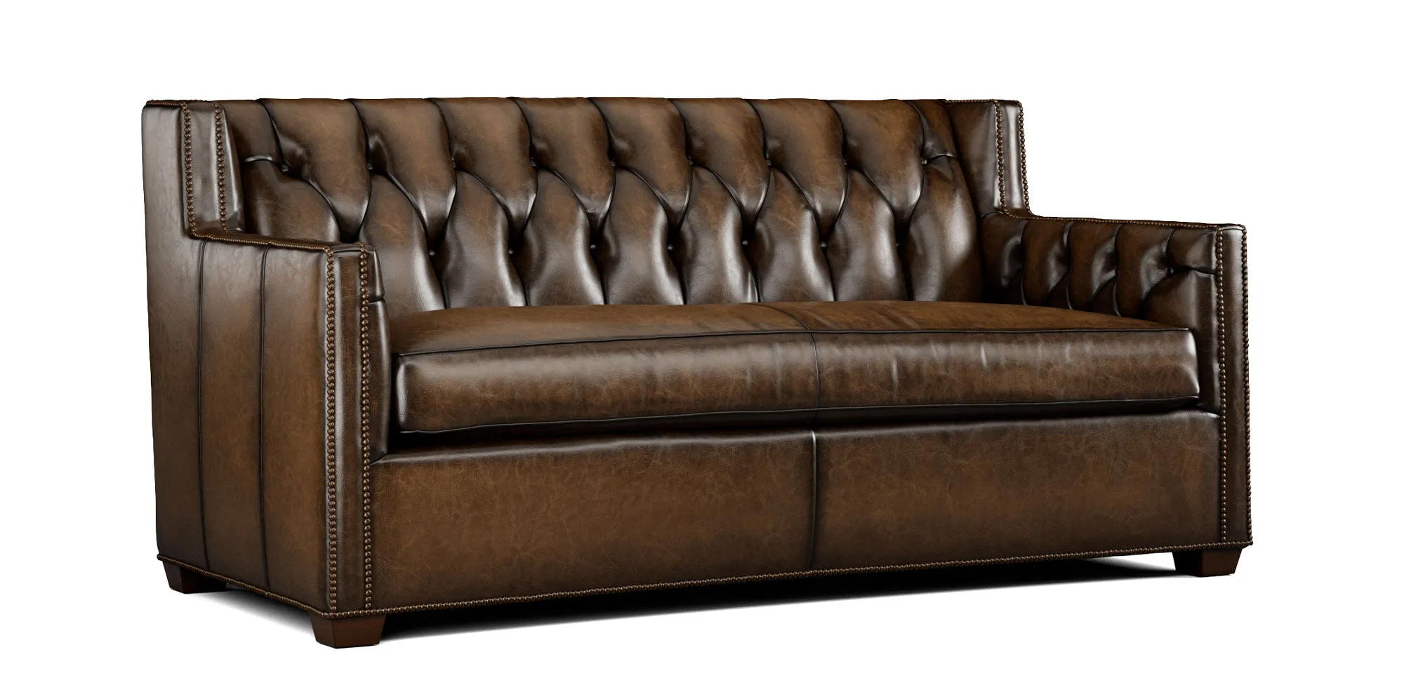Clara Tufted Leather Loveseat