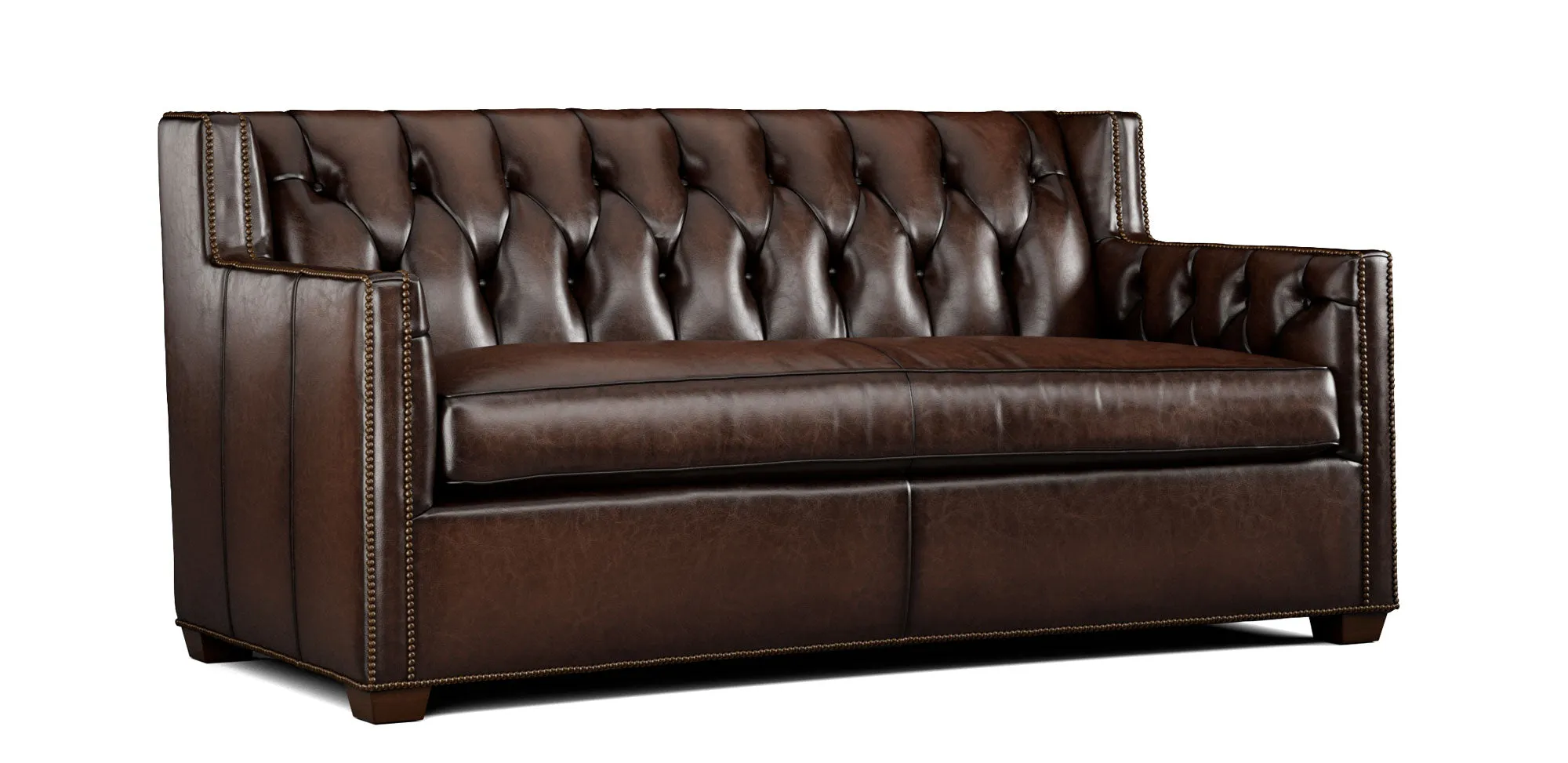 Clara Tufted Leather Loveseat