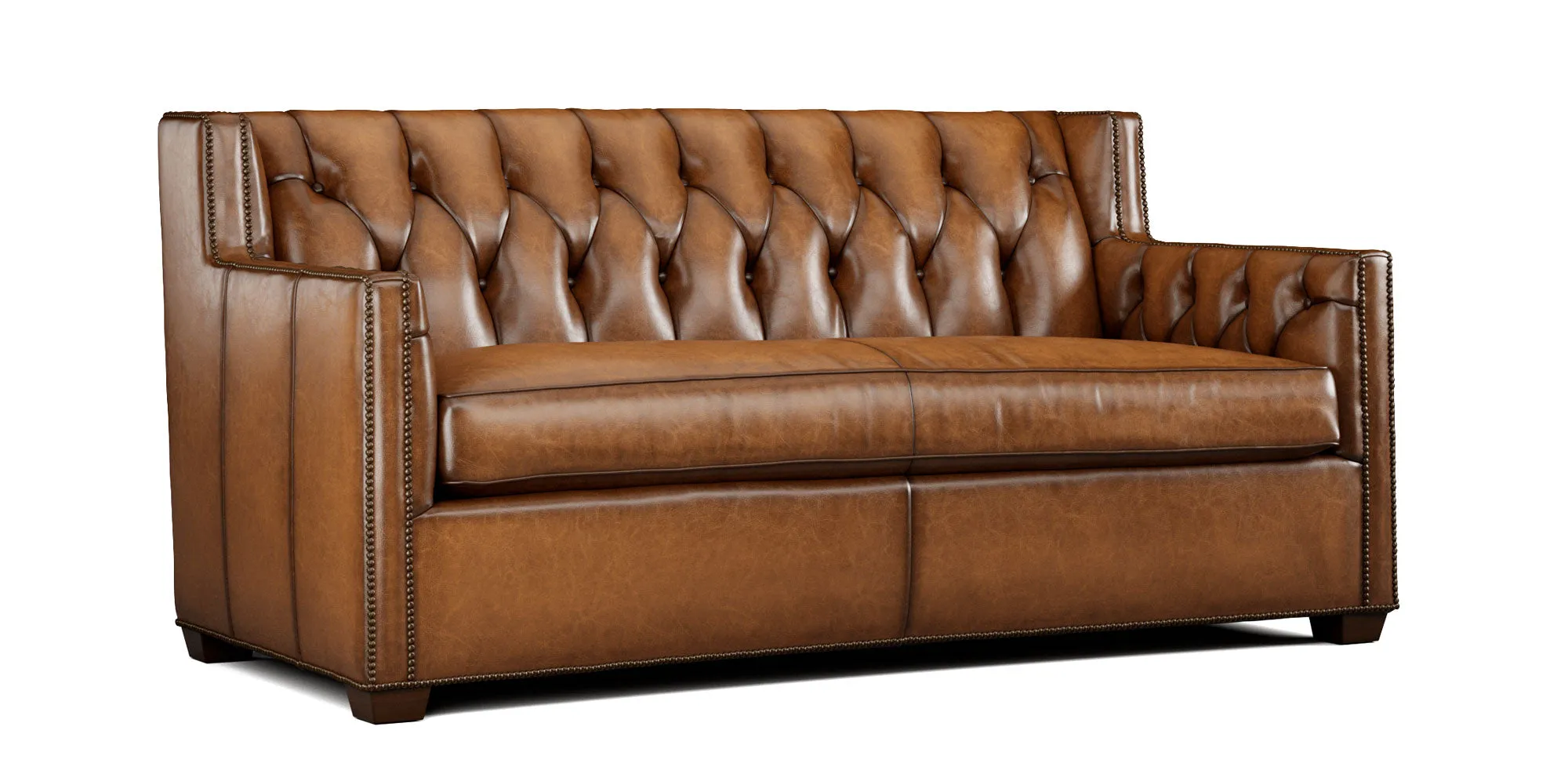 Clara Tufted Leather Loveseat