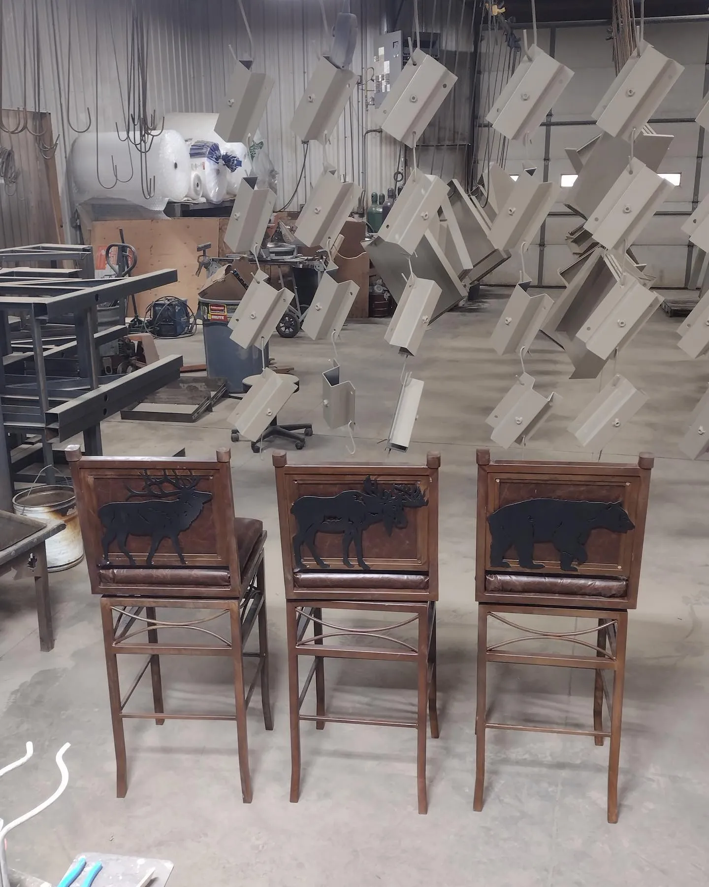 Classic Rustic Armless Bar Chair