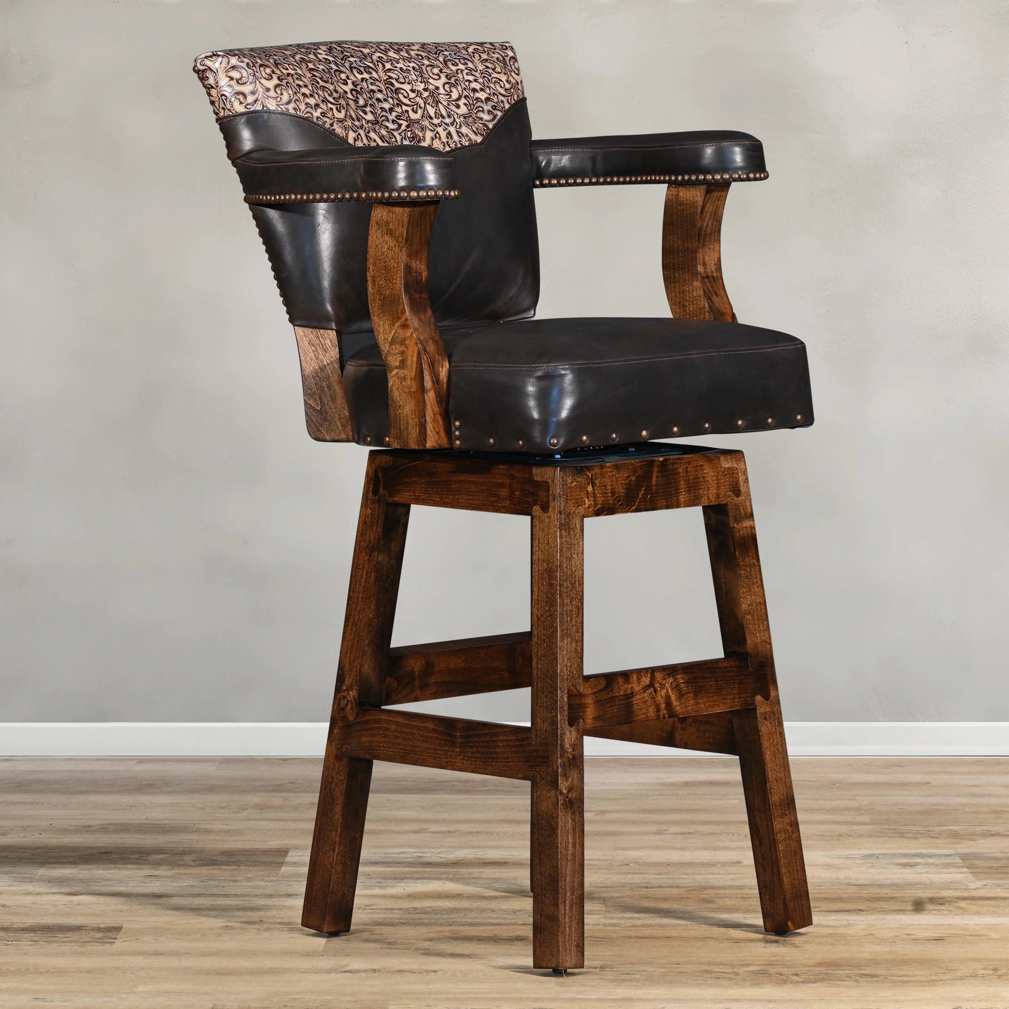 Classic Espresso Leather Bar & Counter Stool glassware set, wine glass