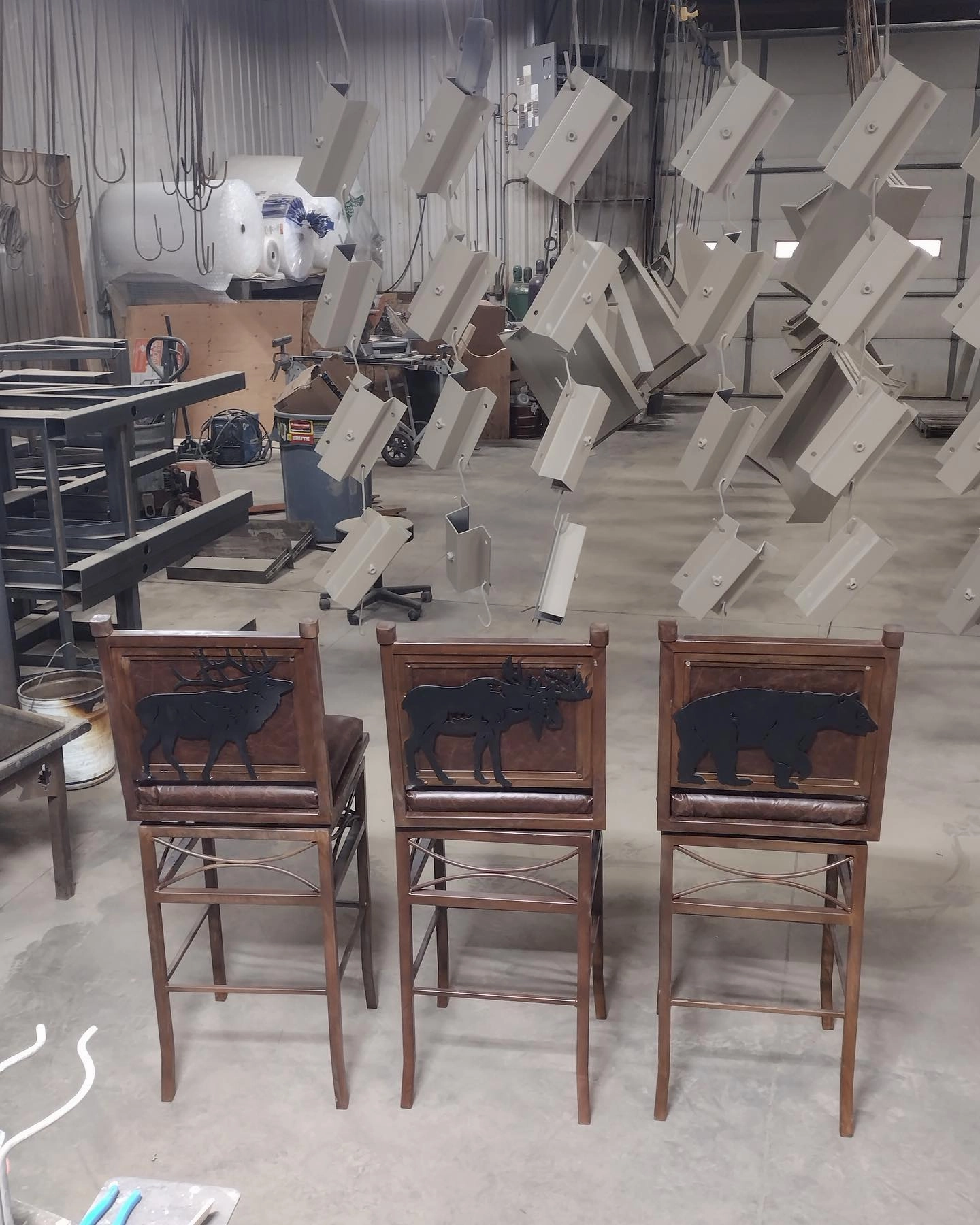 Classic Rustic Armless Bar Chair