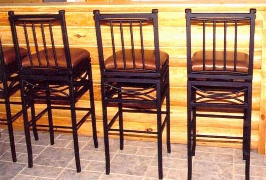 Classic Rustic Armless Bar Chair