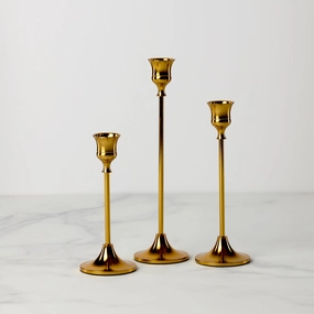 Classica 3-Piece Gold Candle Holder Set