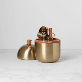 Cocktail Party Brushed Gold  Bar Tool Set