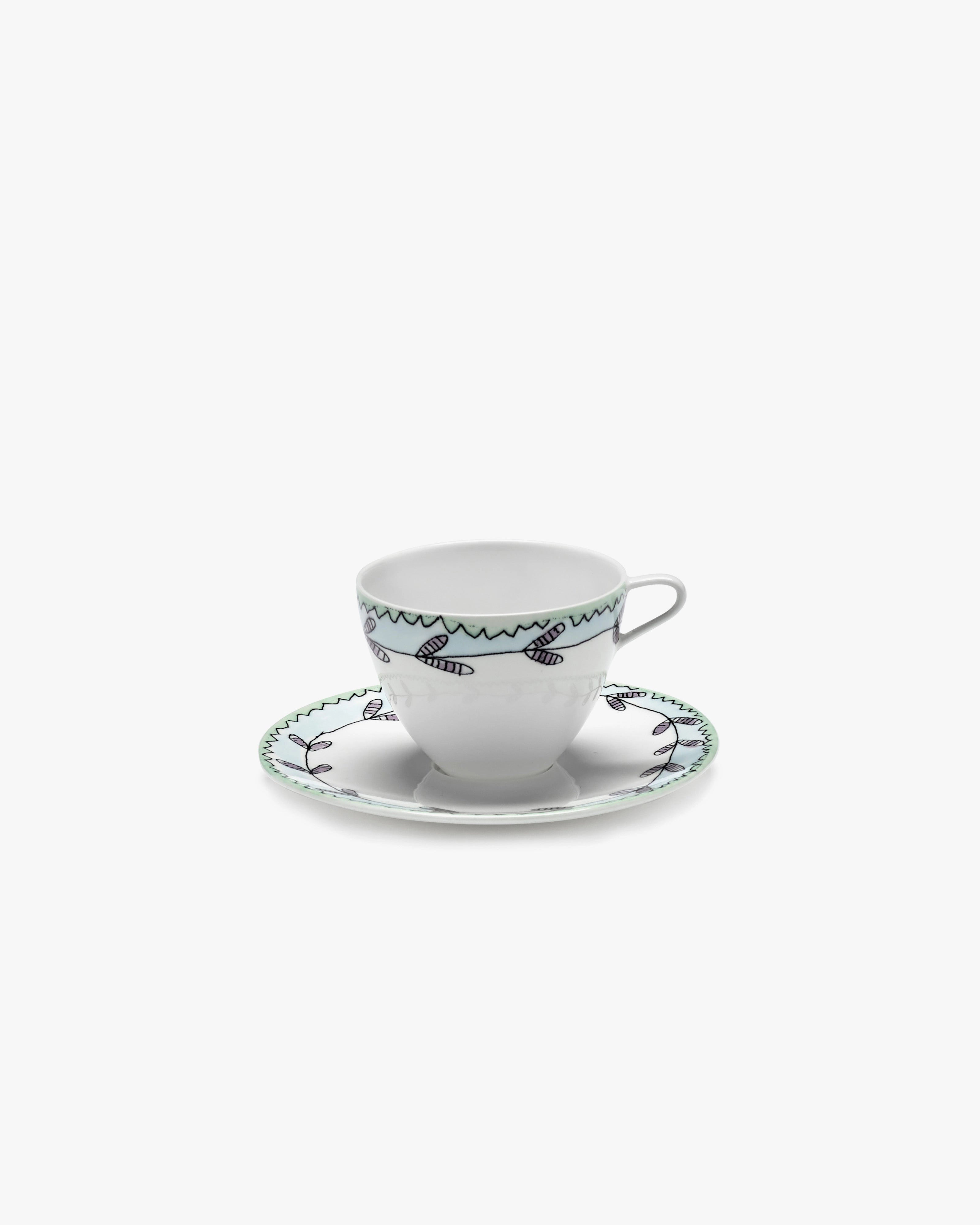 Coffee cup high with saucer Blossom milk Midnight Flowers