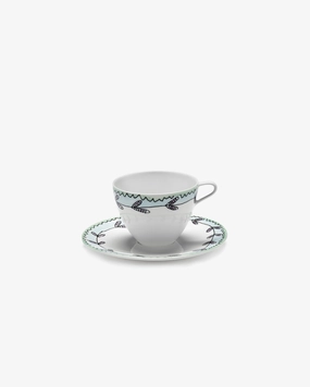 Coffee cup high with saucer Blossom milk Midnight Flowers