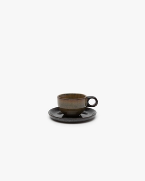 Coffee cup with saucer indi gray Surface