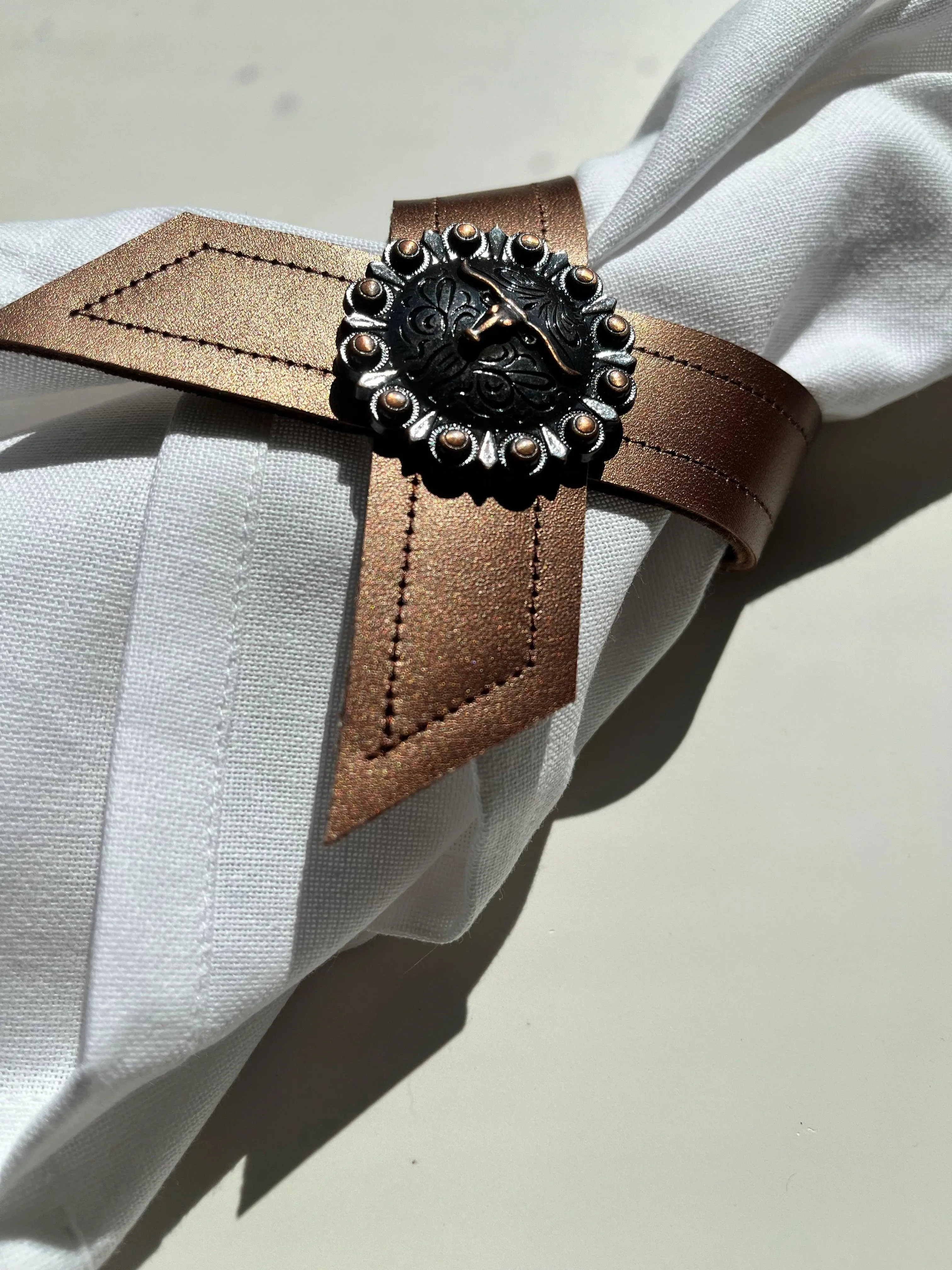 Concho & Leather Napkin Rings 2-pc