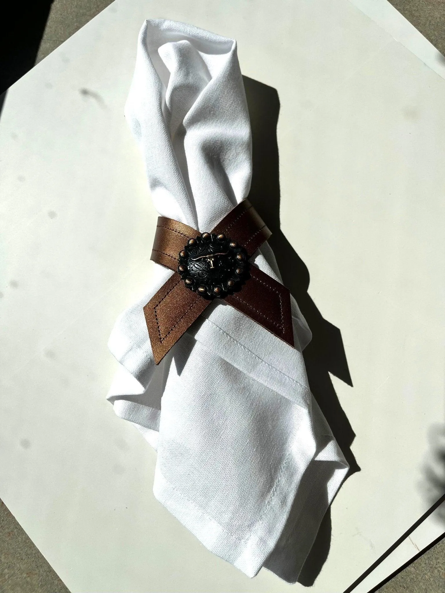Concho & Leather Napkin Rings 2-pc