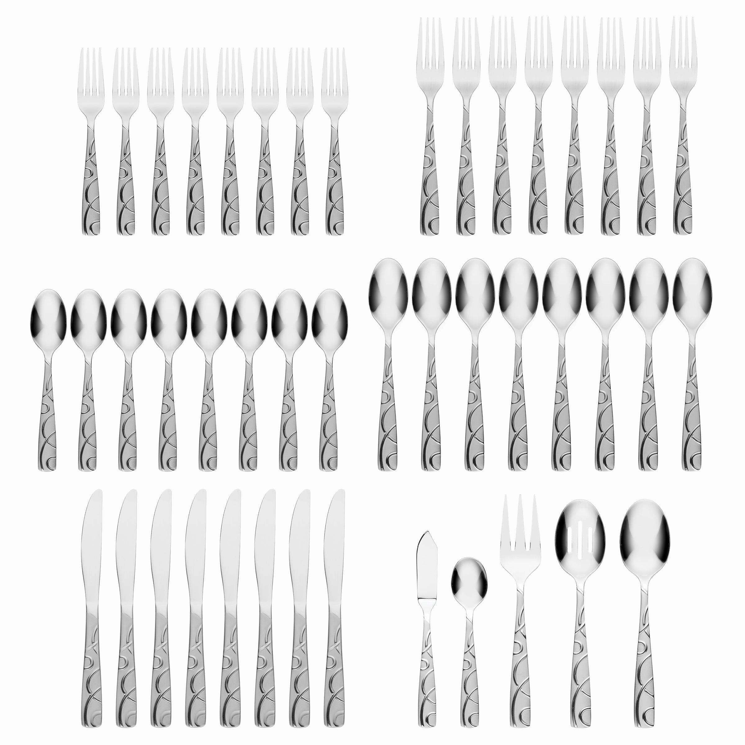 Conquest Sand 45 Piece Flatware Set with Caddy