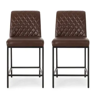 Contemporary Diamond Stitch Counter Stools, Set of 2 - NH724413 bar stool, counter stool