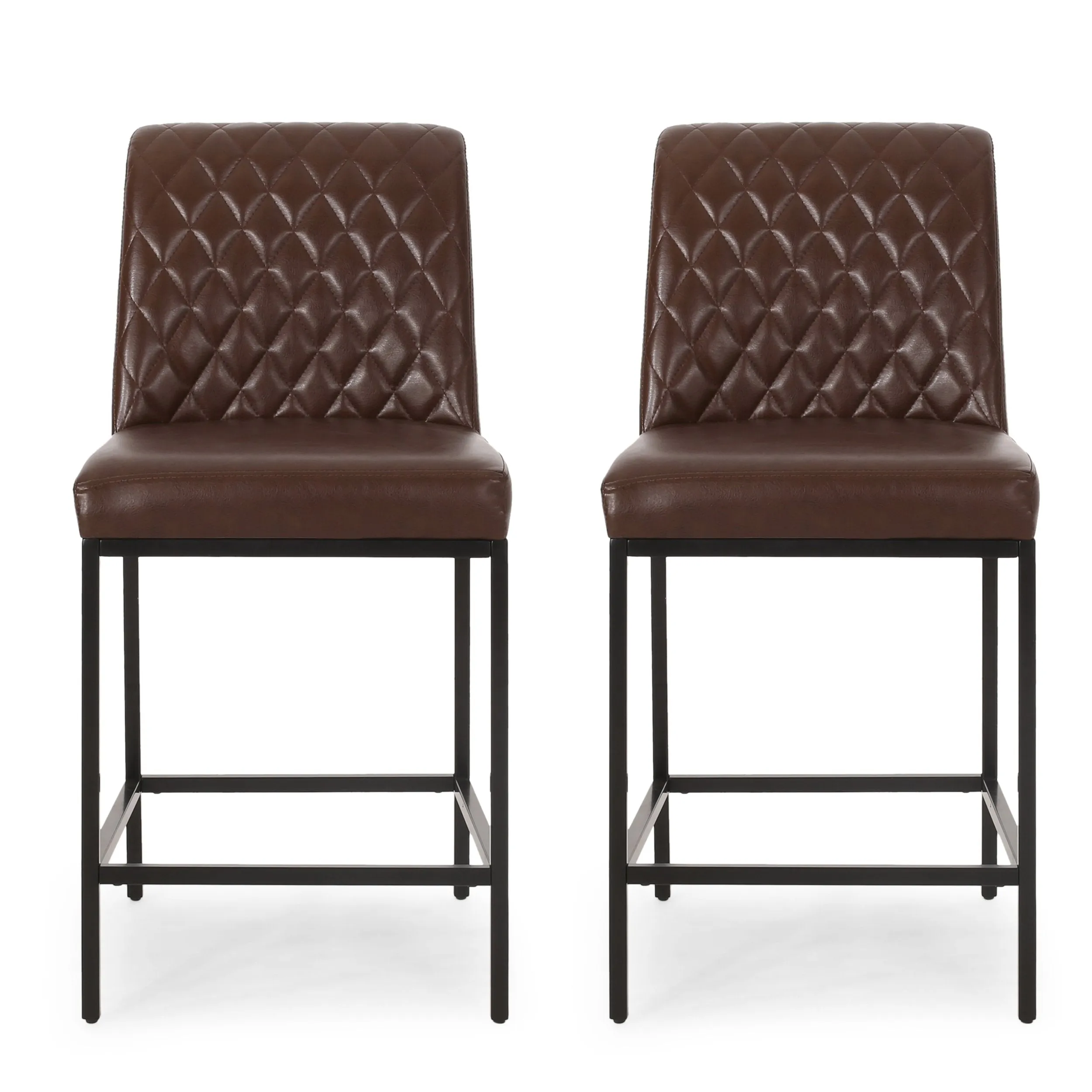 Contemporary Diamond Stitch Counter Stools, Set of 2 - NH724413 bar stool, counter stool