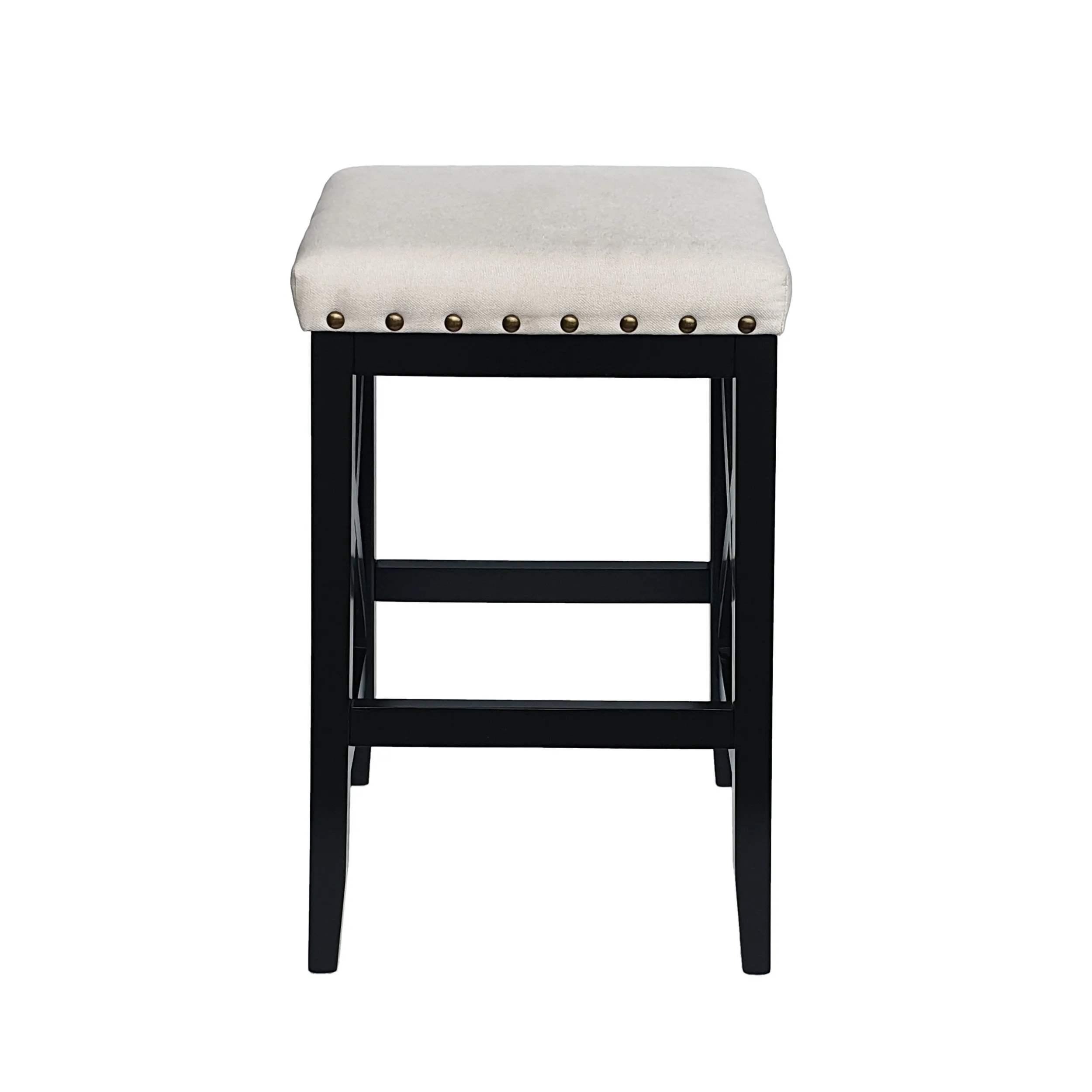 Contemporary Farmhouse Upholstered Fabric Barstools (Set of 2) - NH835903