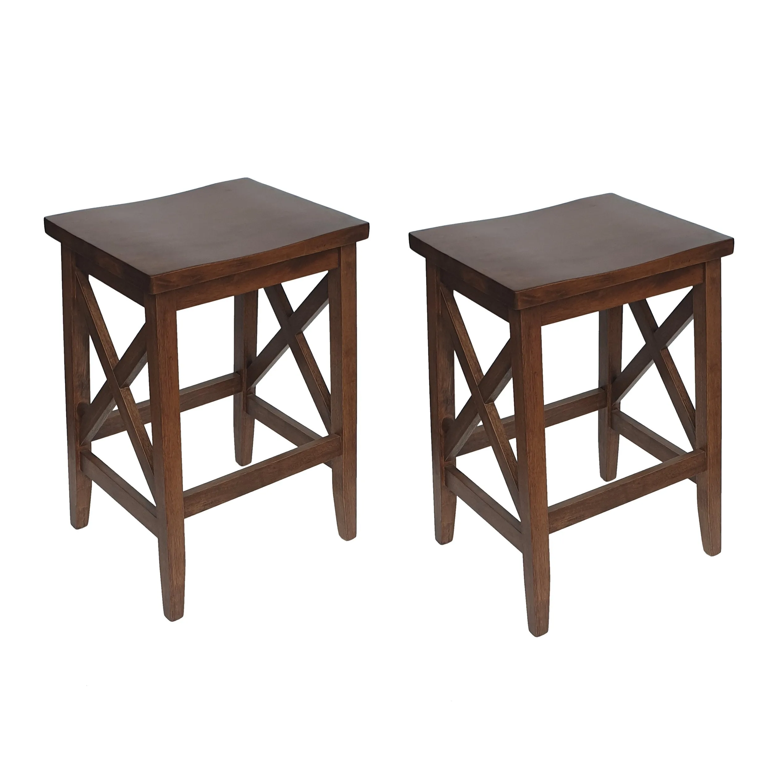 Contemporary Farmhouse Wooden Barstools (Set of 2) - NH245903