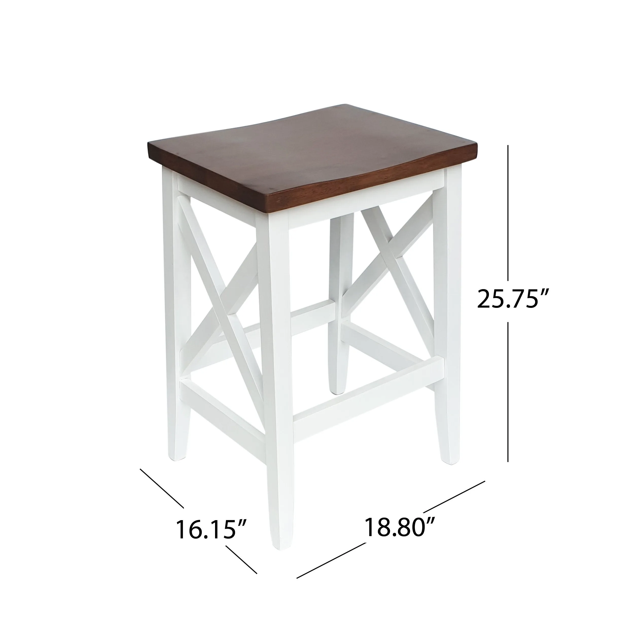 Contemporary Farmhouse Wooden Barstools (Set of 2) - NH245903