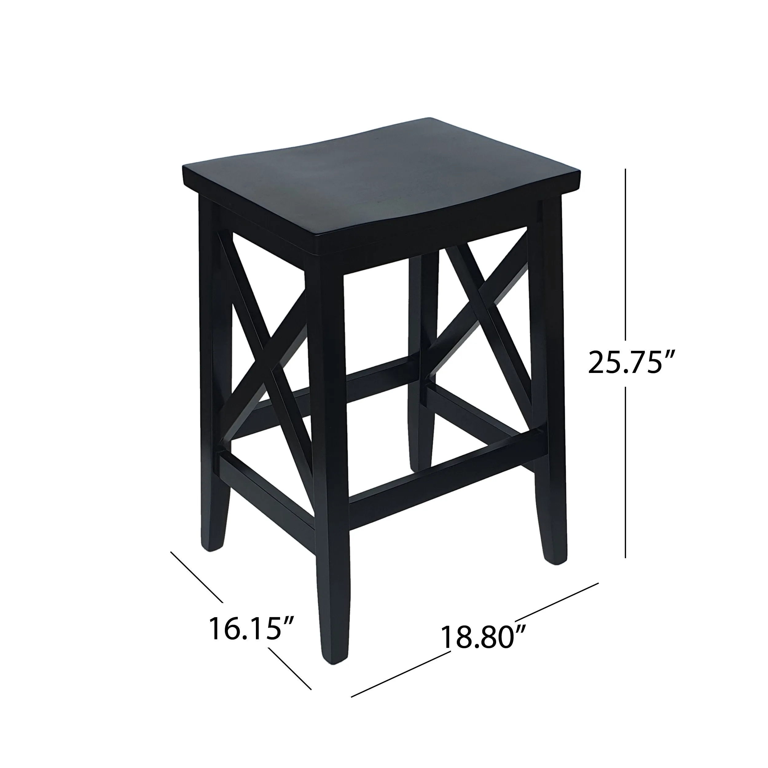 Contemporary Farmhouse Wooden Barstools (Set of 2) - NH245903