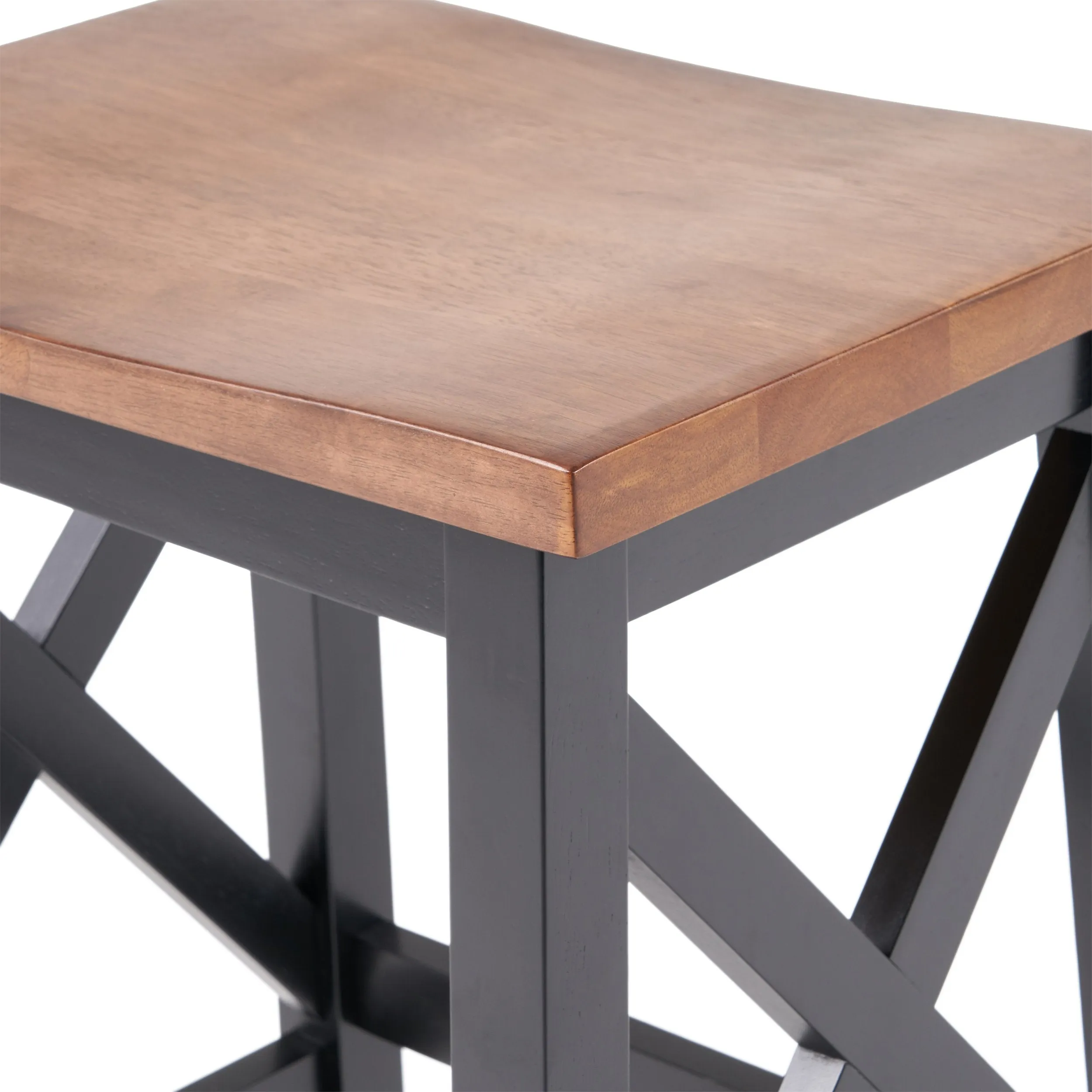 Contemporary Farmhouse Wooden Barstools (Set of 2) - NH245903