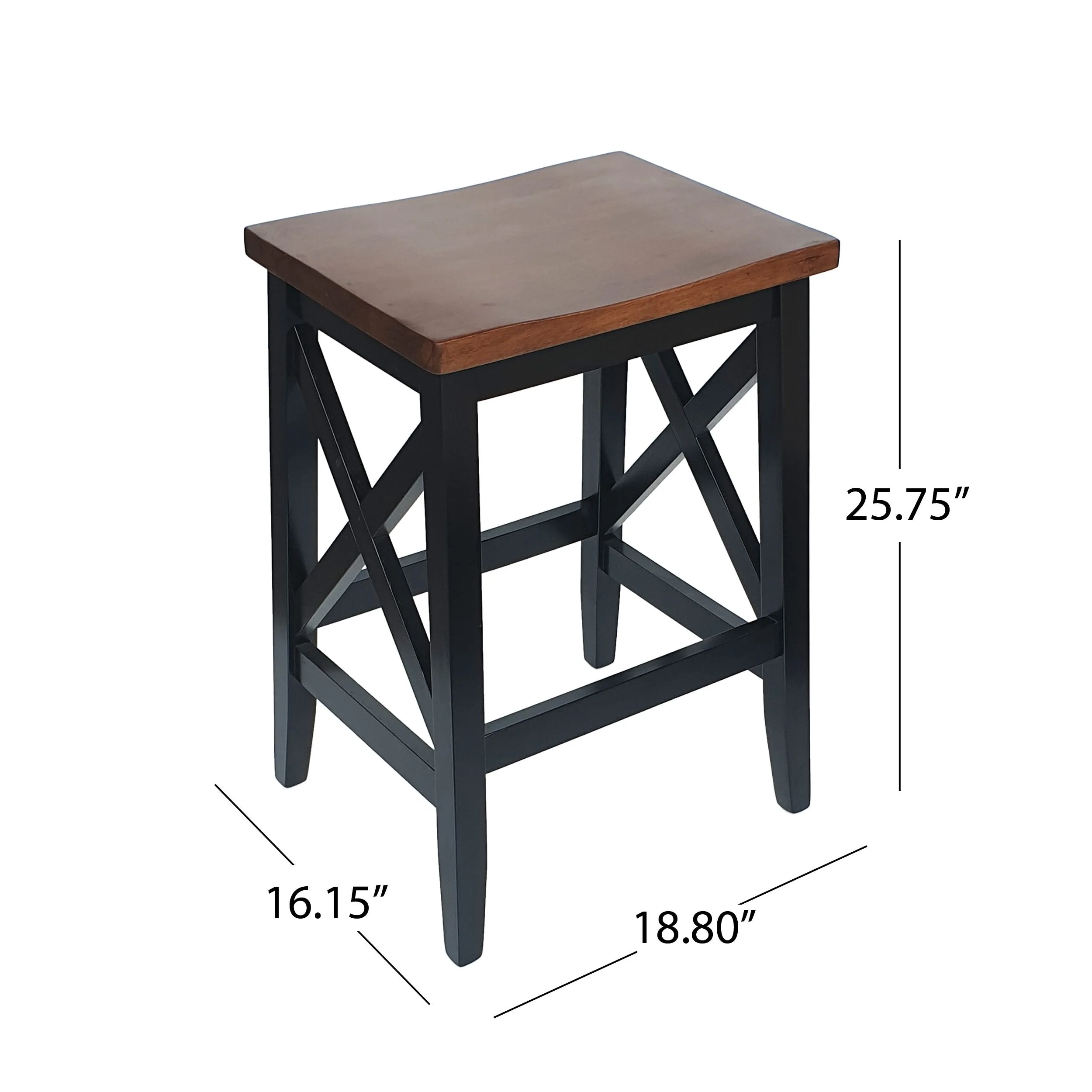 Contemporary Farmhouse Wooden Barstools (Set of 2) - NH245903