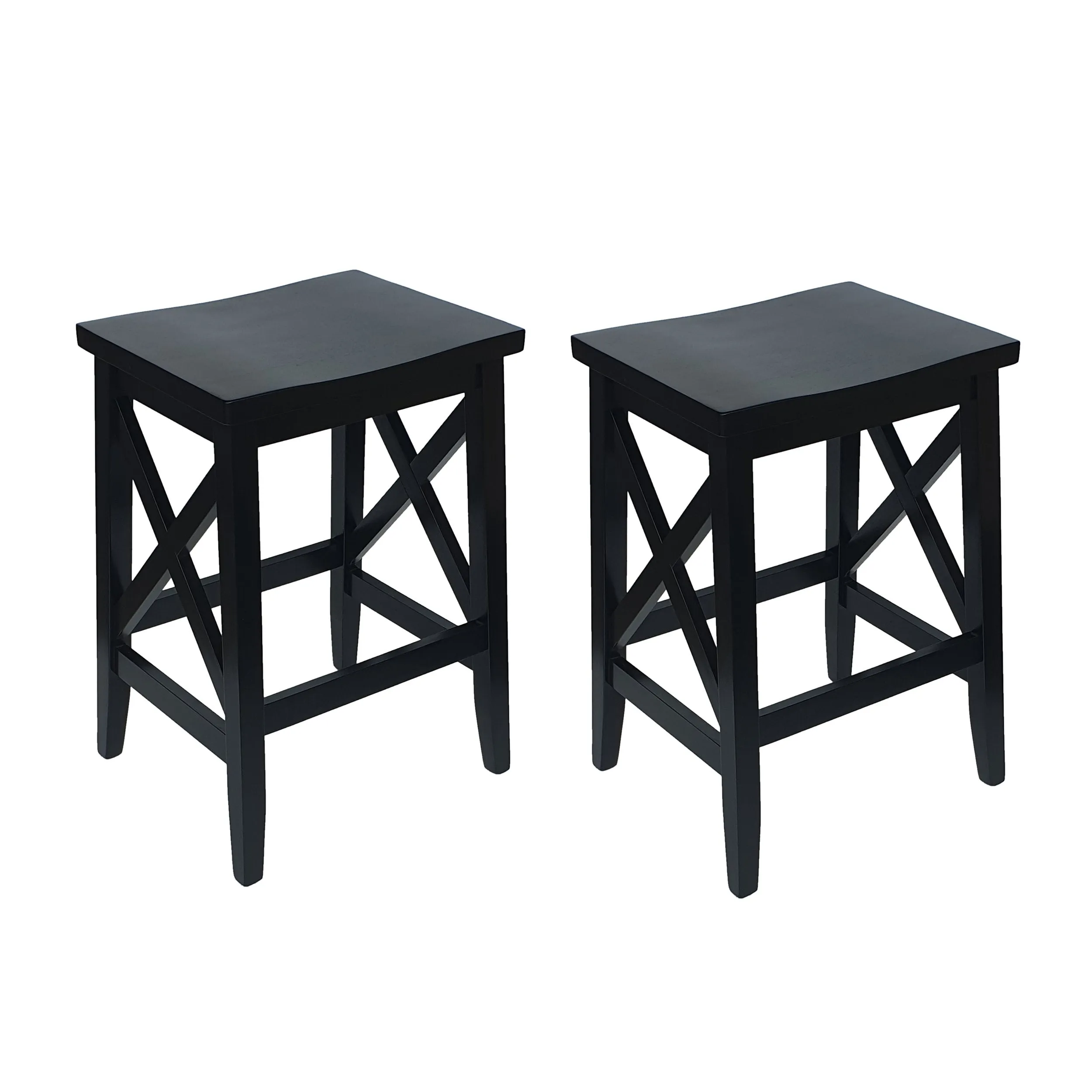 Contemporary Farmhouse Wooden Barstools (Set of 2) - NH245903