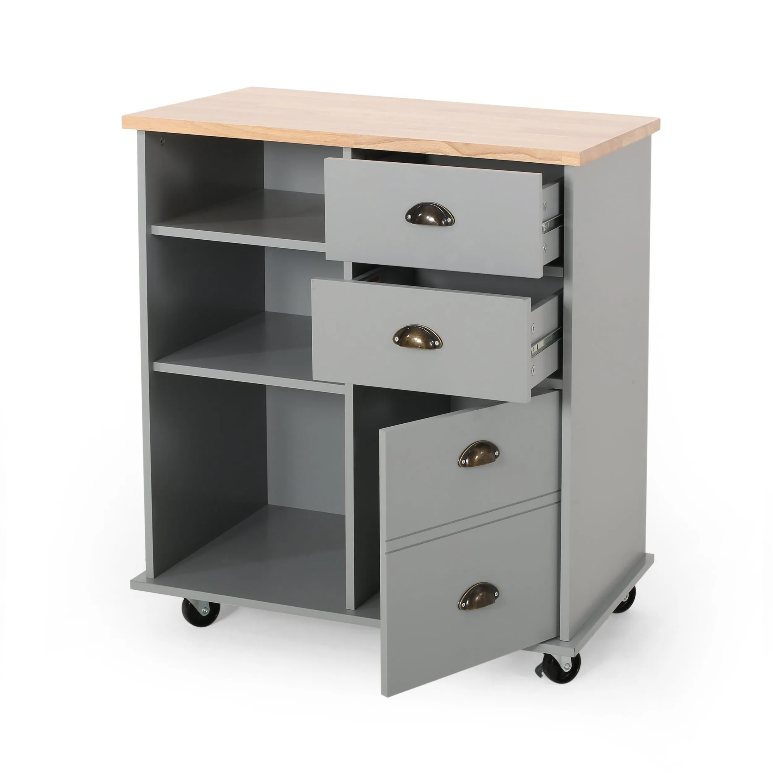 Contemporary Kitchen Cart with Wheels - NH361313