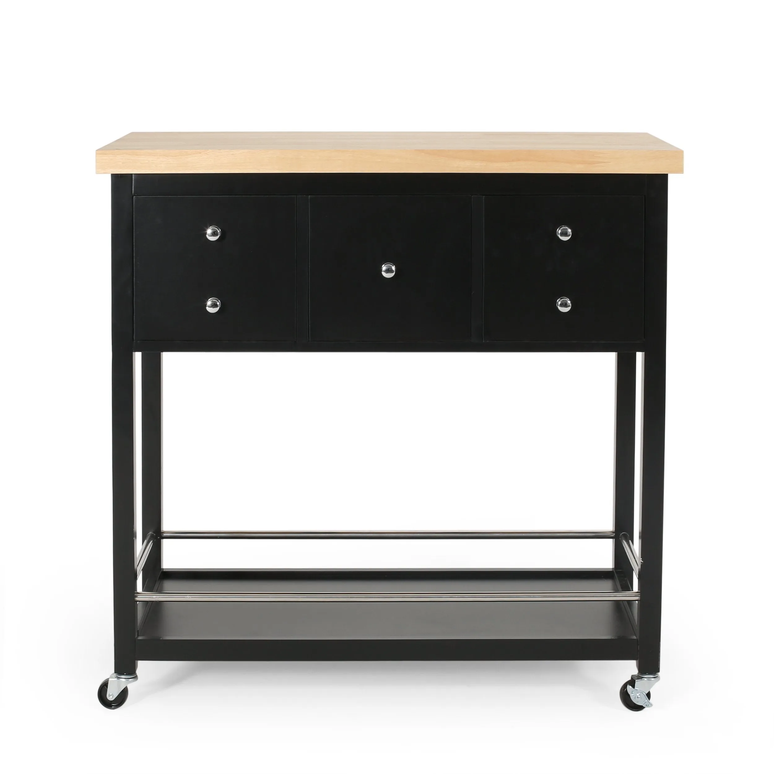 Contemporary Storage Kitchen Cart with Wheels - NH993413