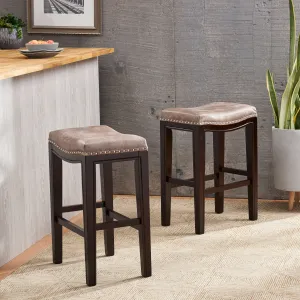 Contemporary Studded Fabric Counter Stool (Set of 2) - NH839013 bar stool, counter stool