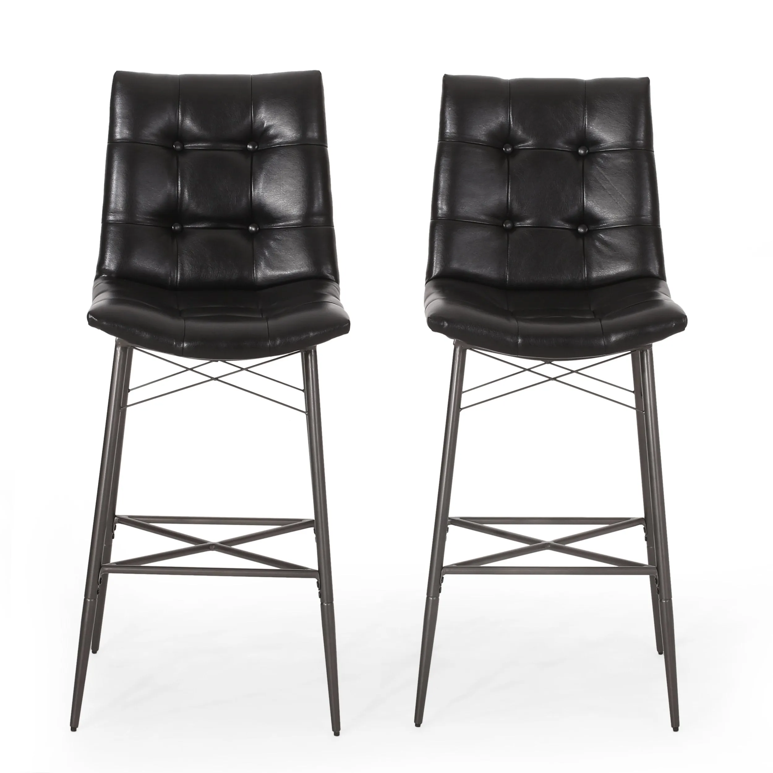 Contemporary Tufted Barstools, Set of 2 - NH854413 bar stool, counter stool
