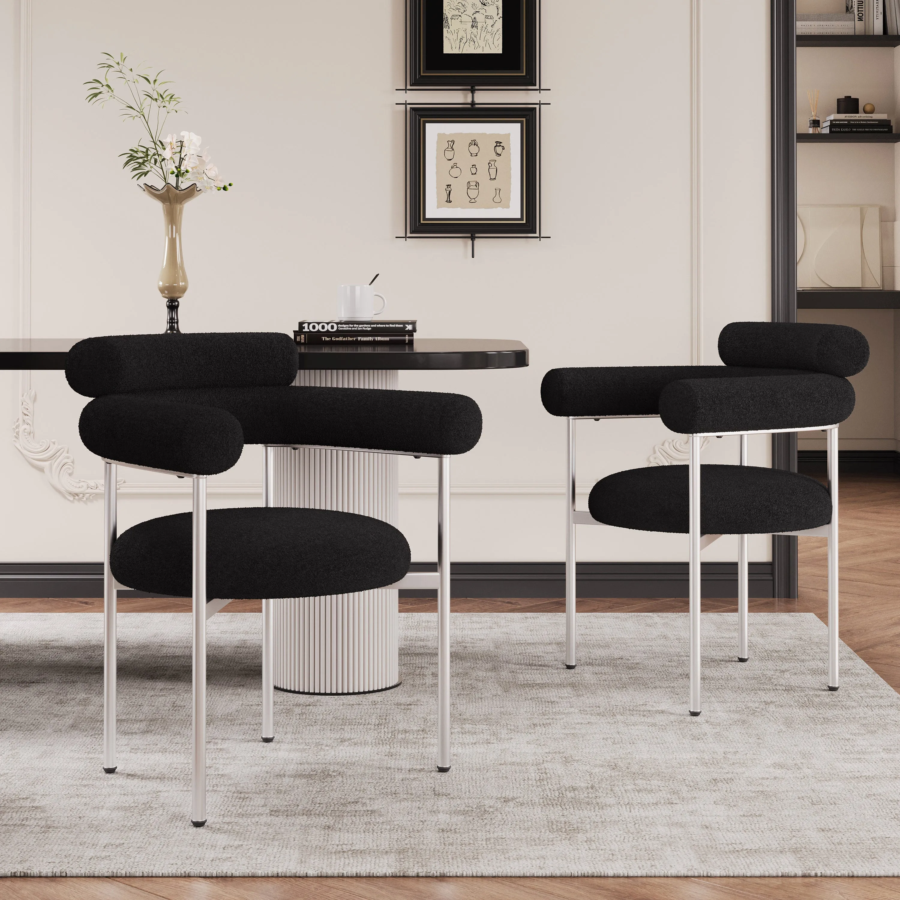 Contemporary Upholstered Dining Chair  Soft Cushioned Seat & Back