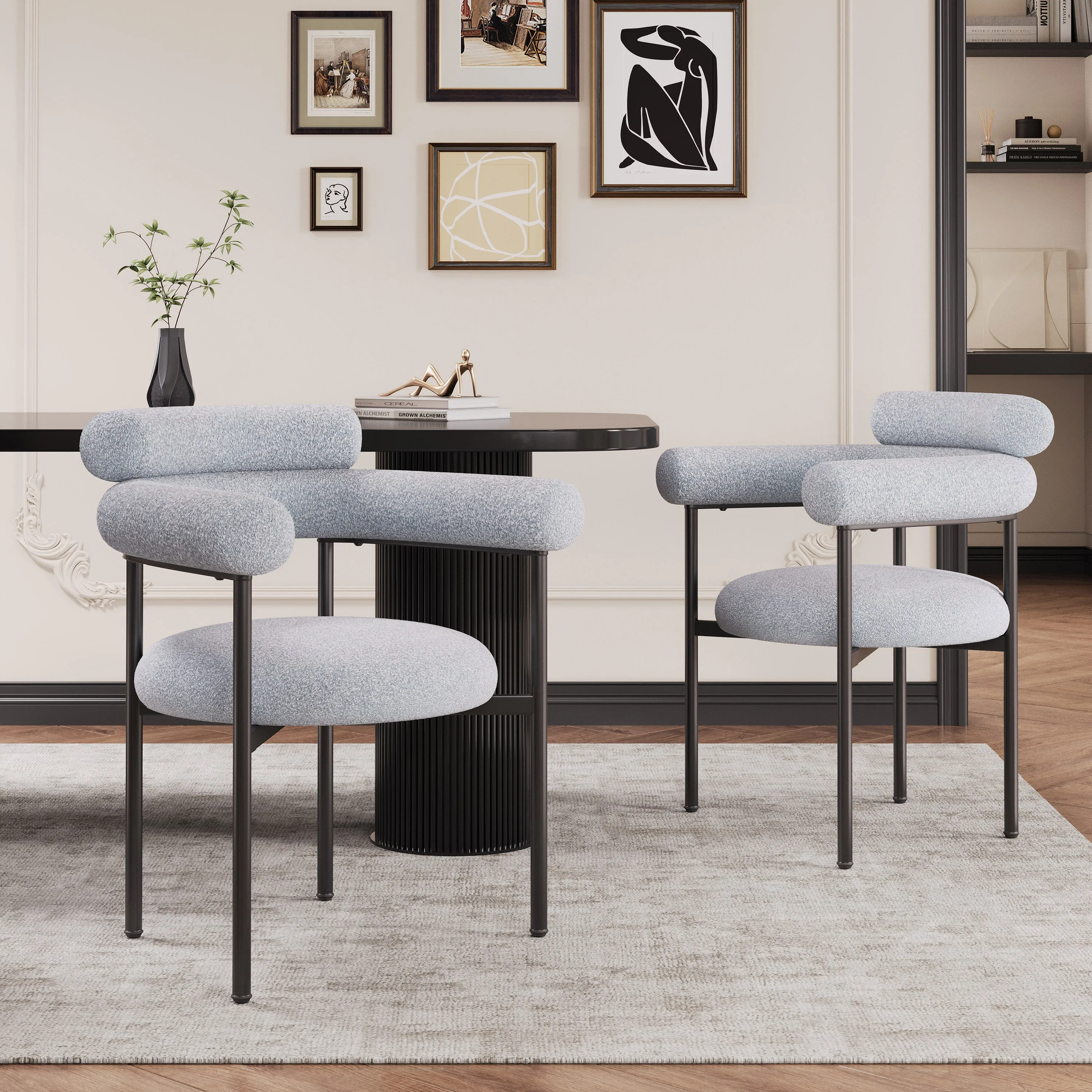 Contemporary Upholstered Dining Chair  Soft Cushioned Seat & Back