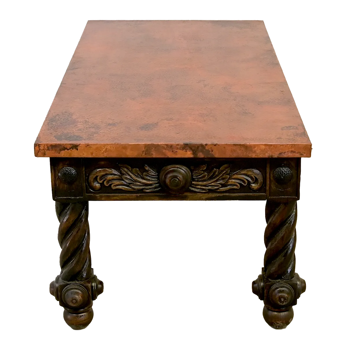 Copper Top Hand Carved Table Table