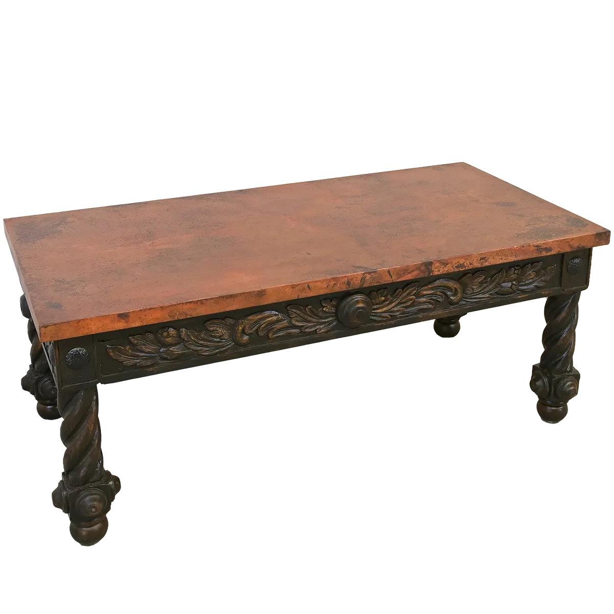 Copper Top Hand Carved Table Table