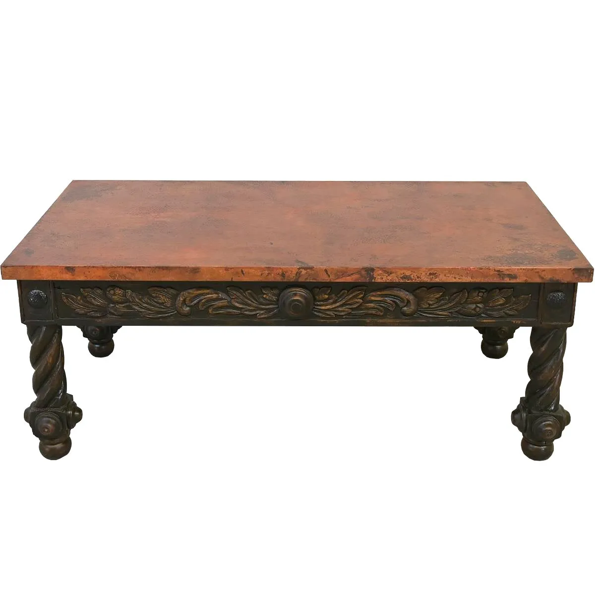 Copper Top Hand Carved Table Table
