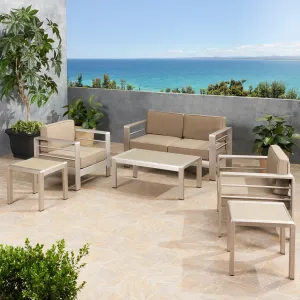 Coral Outdoor 4 Seater Aluminum Chat Set with 2 Side Table - NH075903 cushion cover, soft furnishing